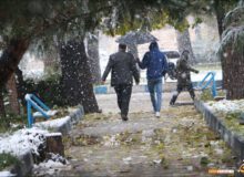 بارش نخستین برف پاییزی در میاندوآب/ تصاویر