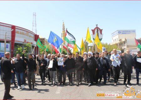 راهپیمایی نمازگزاران میاندوآبی در حمایت از مردم فلسطین/ تصاویر