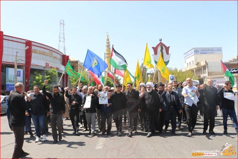 راهپیمایی نمازگزاران میاندوآبی در حمایت از مردم فلسطین/ تصاویر