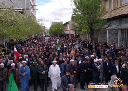 حضور دشمن‌شکن ‌مردم میاندوآب در راهپیمایی روز قدس‌