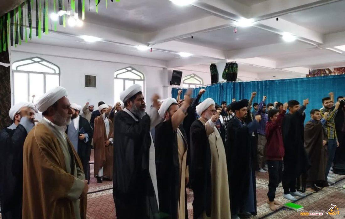 طلاب حوزه علمیه میاندوآب در حمایت از طوفان الاقصی فلسطین تجمع کردند+تصاویر