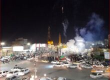 نورافشانی آسمان میاندوآب با ذکر نورانی «الله‌اکبر»