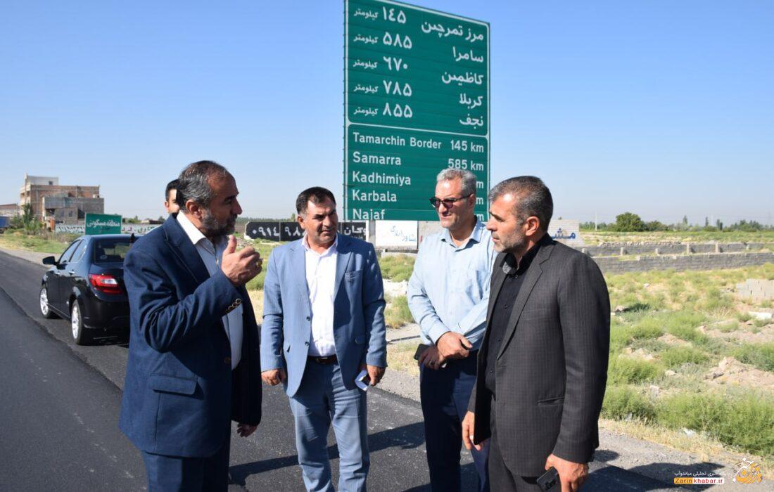 بهسازی آسفالت مسیر تردد زائران اربعین