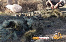 جمعآوری ۴۰۰ متر تور ماهیگیری از زرینهرود